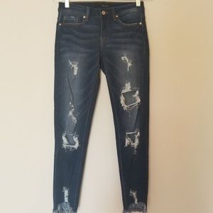 KanCan Los Angeles frayed skinny ankle jeans